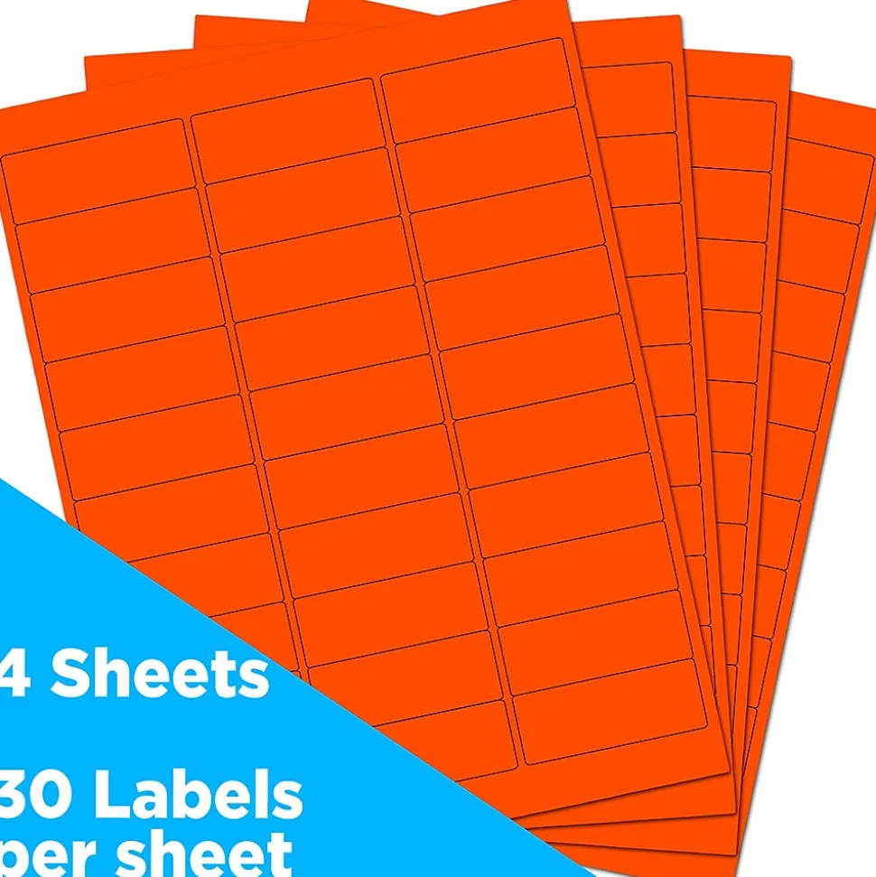 Laser/Inkjet Address Labels, 1" x 2 5/8", , 30 Labels/Sheet, 4 Sheets/Pack (354328230) | JAM Paper Shop