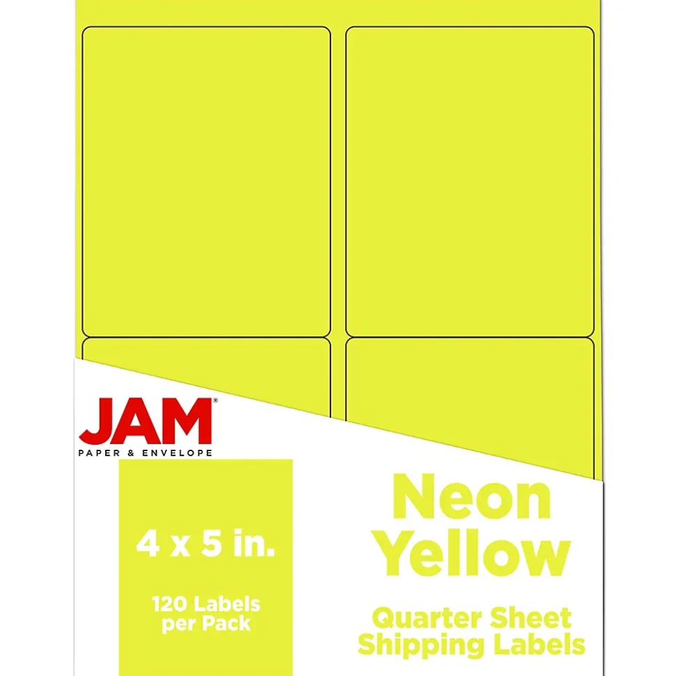 Laser/Inkjet Shipping Labels, 4" x 5", , 4 Labels/Sheet, 30 Sheets/Pack (354329153) | JAM Paper Best