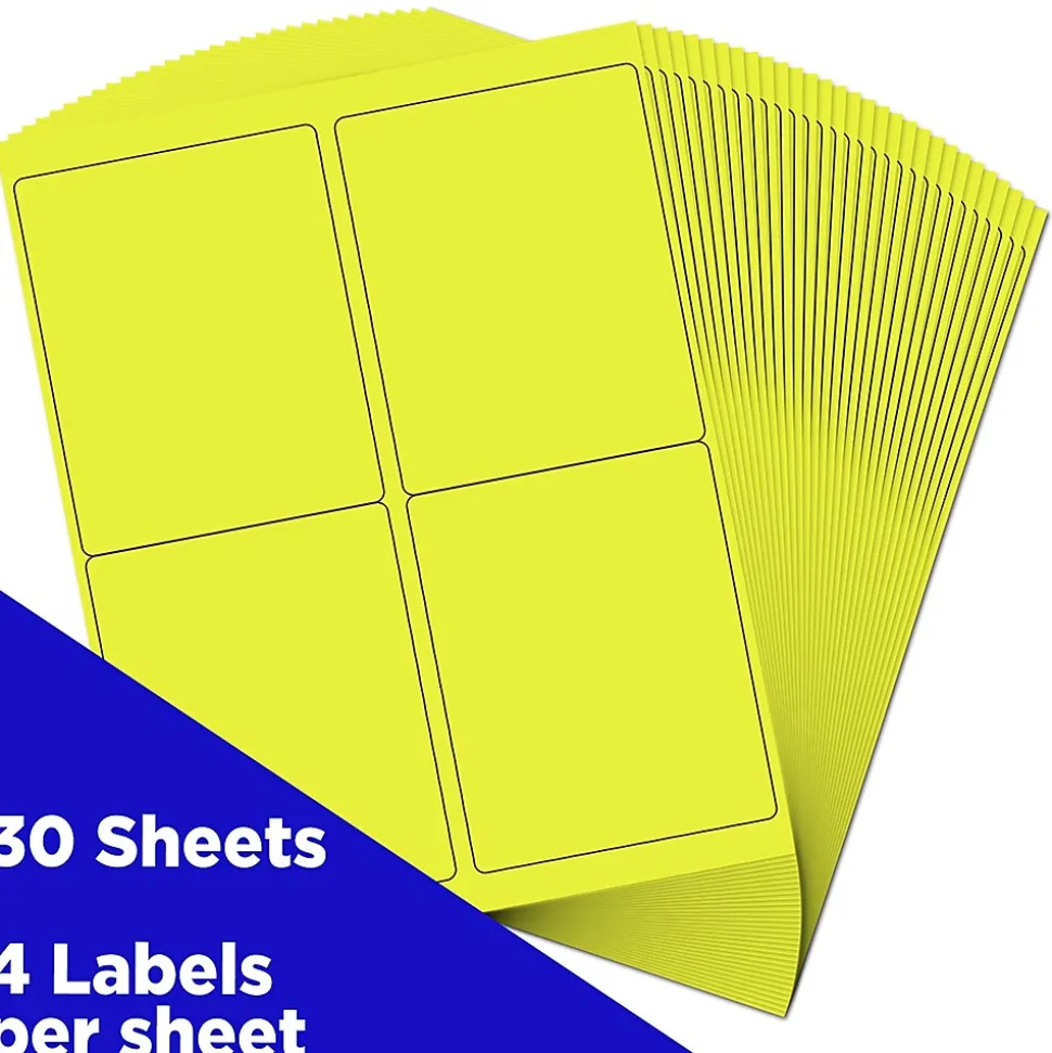 Laser/Inkjet Shipping Labels, 4" x 5", , 4 Labels/Sheet, 30 Sheets/Pack (354329153) | JAM Paper Best