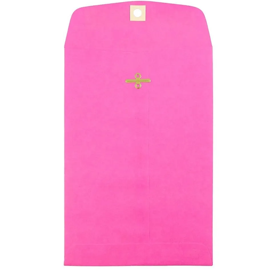 Open End Clasp #1 Catalog Envelope, 6" x 9", Fuchsia Pink, 100/Box (900909024) | JAM Paper New