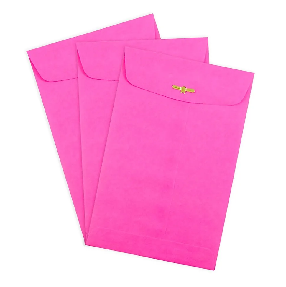 Open End Clasp #1 Catalog Envelope, 6" x 9", Fuchsia Pink, 100/Box (900909024) | JAM Paper New