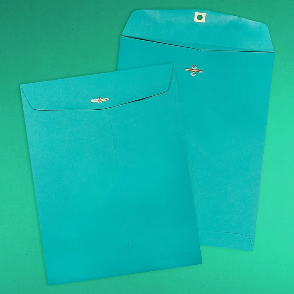 Open End Clasp Catalog Envelope, 9" x 12", Sea Blue, 100/Box (900906997) | JAM Paper Cheap