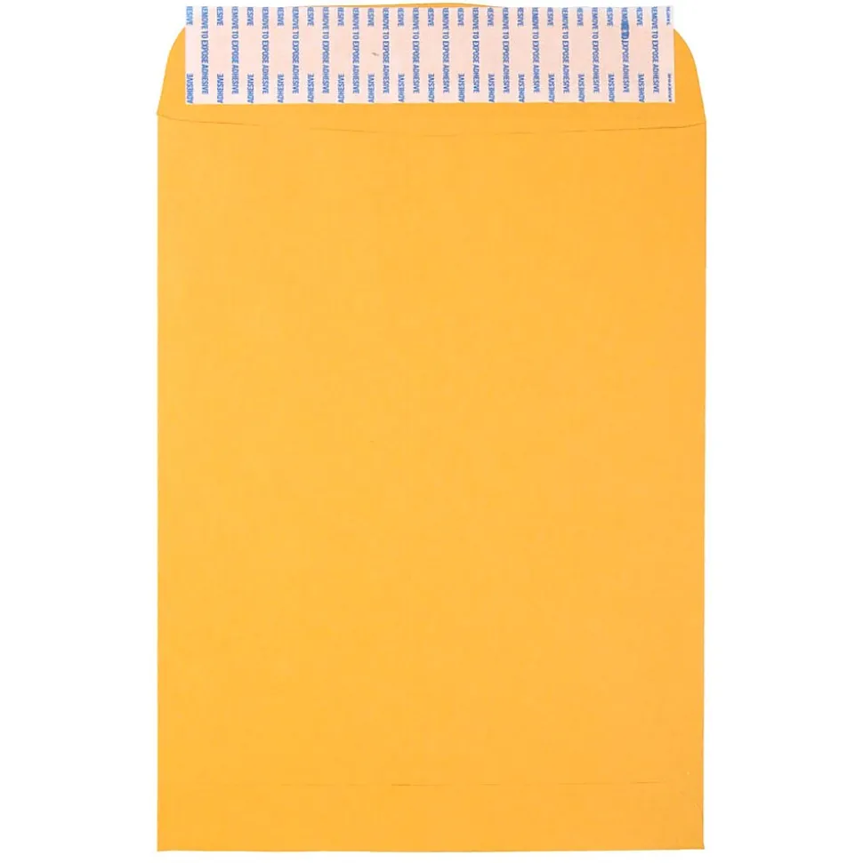 Peel & Seal Kraft Open End Catalog Envelope, 9" x 12", Brown, 500/Pack (13034231C) | JAM Paper Online