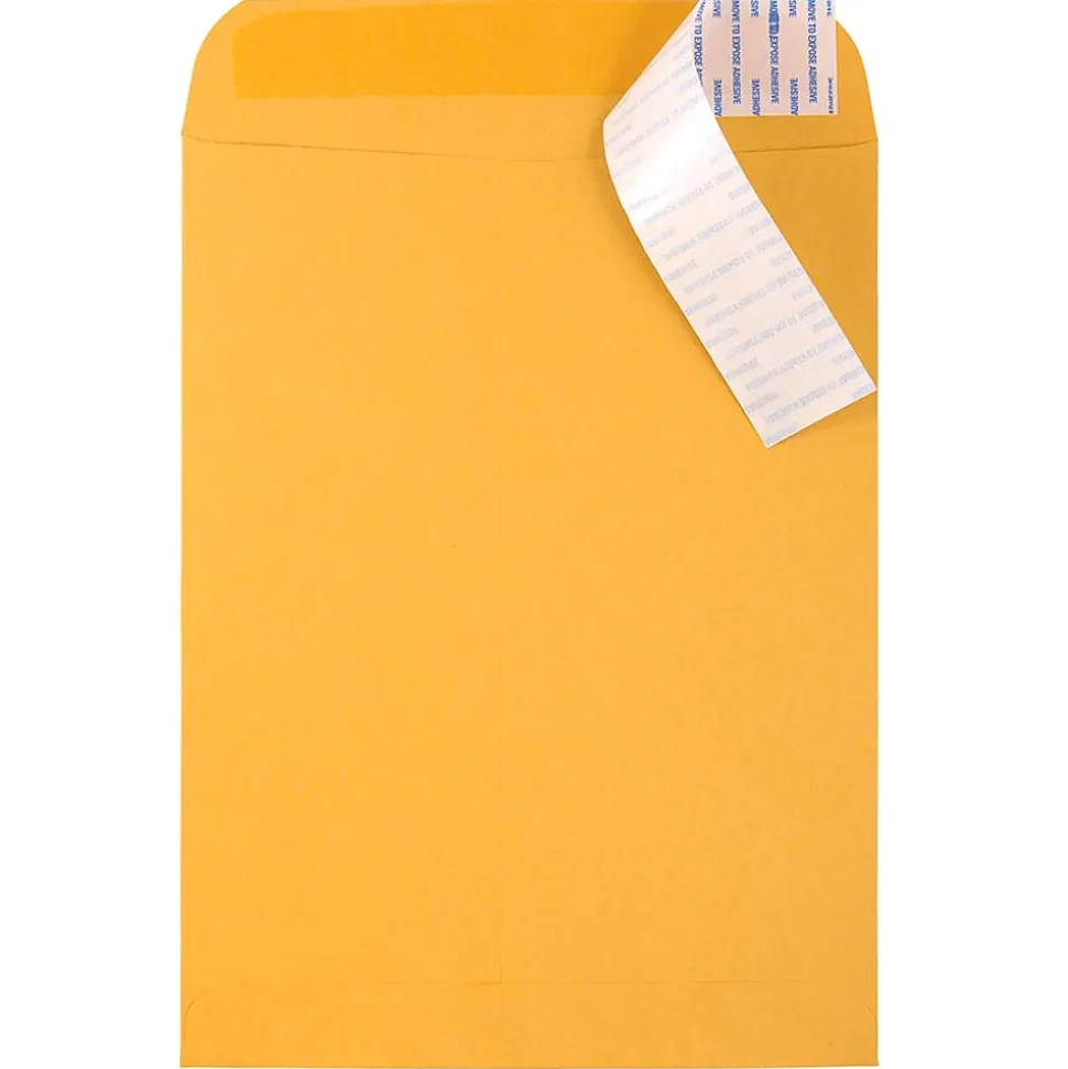 Peel & Seal Kraft Open End Catalog Envelope, 9" x 12", Brown, 500/Pack (13034231C) | JAM Paper Online