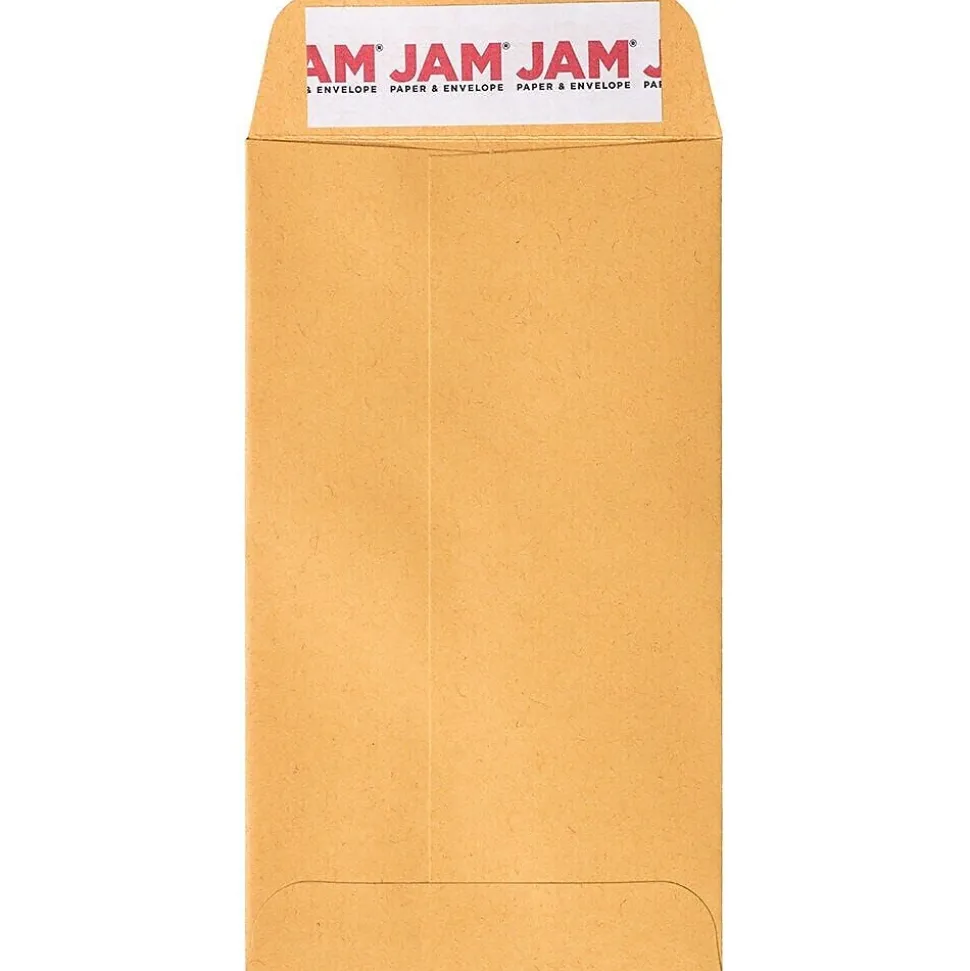 Self Seal #5 1/2 Coin Business Envelopes, 3 1/8" x 5 1/2", Brown Kraft Manila, 100/Pack (400238462D) | JAM Paper Store