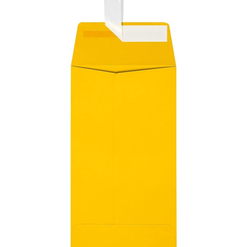 Self Seal #5 1/2 Coin Envelopes, 3 1/8" x 5 1/2", Sunflower Yellow, 50/Pack (LUX-512CO-12-50) | JAM Paper Best