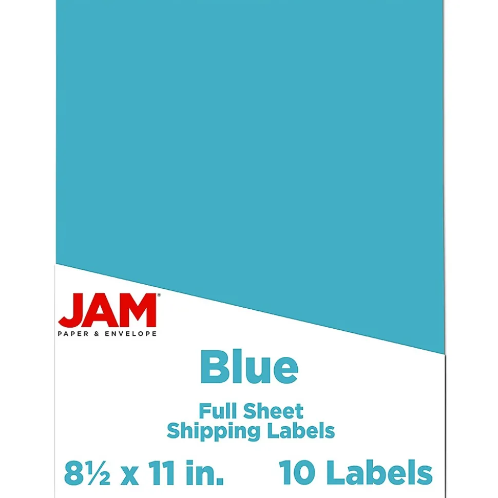 Shipping Labels, 8 1/2" x 11", , 1 Label/Sheet, 10 Labels/Pack (337628605) | JAM Paper Sale