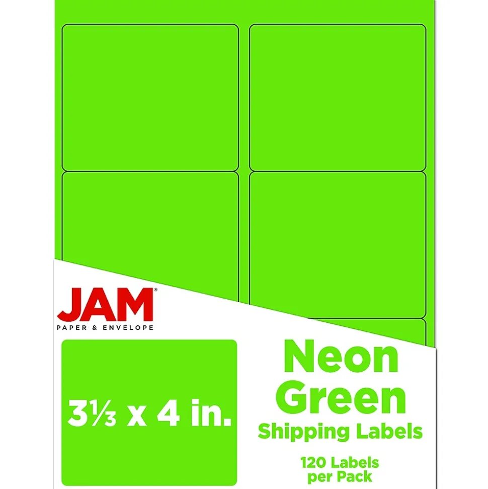 Shipping Labels, 3 1/3" x 4", , 6 Labels/Sheet, 20 Sheets/Pack (354328037) | JAM Paper Flash Sale