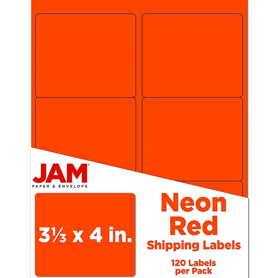 Shipping Labels, 3 1/3" x 4", , 6 Labels/Sheet, 20 Sheets/Pack (354328040) | JAM Paper New