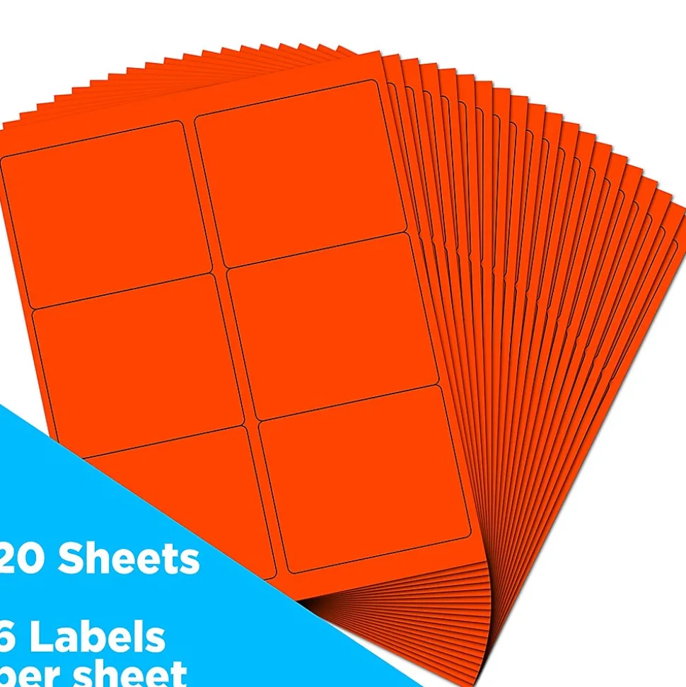 Shipping Labels, 3 1/3" x 4", , 6 Labels/Sheet, 20 Sheets/Pack (354328040) | JAM Paper New