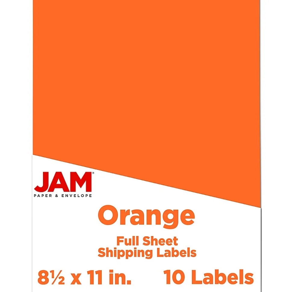 Shipping Labels, 8-1/2" x 11", , 1 Label/Sheet, 10 Labels/Pack (337628612) | JAM Paper Flash Sale