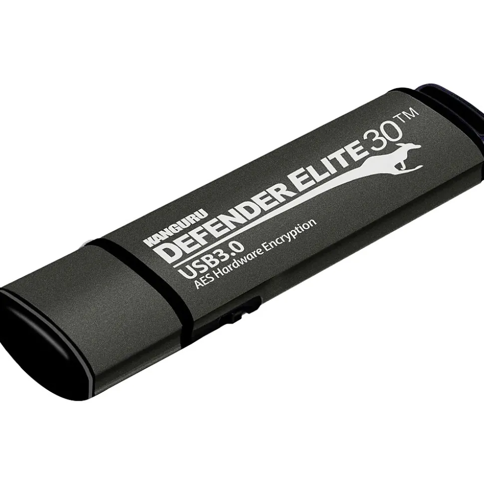 Defender Elite 30 512GB USB 3.2 Flash Drive, Black (KDFE30-512G) | Kanguru Hot