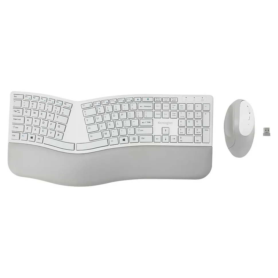 Pro Fit K75407US Wireless Ergonomic Keyboard and Mouse Combo, Gray | Kensington Shop