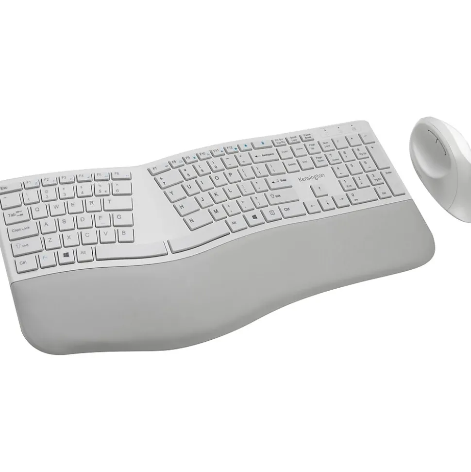 Pro Fit K75407US Wireless Ergonomic Keyboard and Mouse Combo, Gray | Kensington Shop