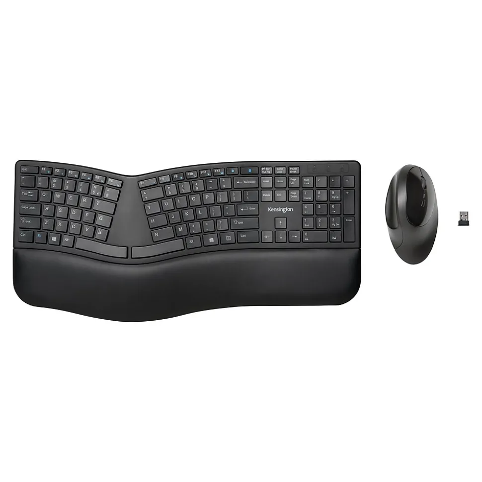 Pro Fit Wireless Ergonomic Keyboard and Optical Mouse Combo, Black (K75406US) | Kensington Store