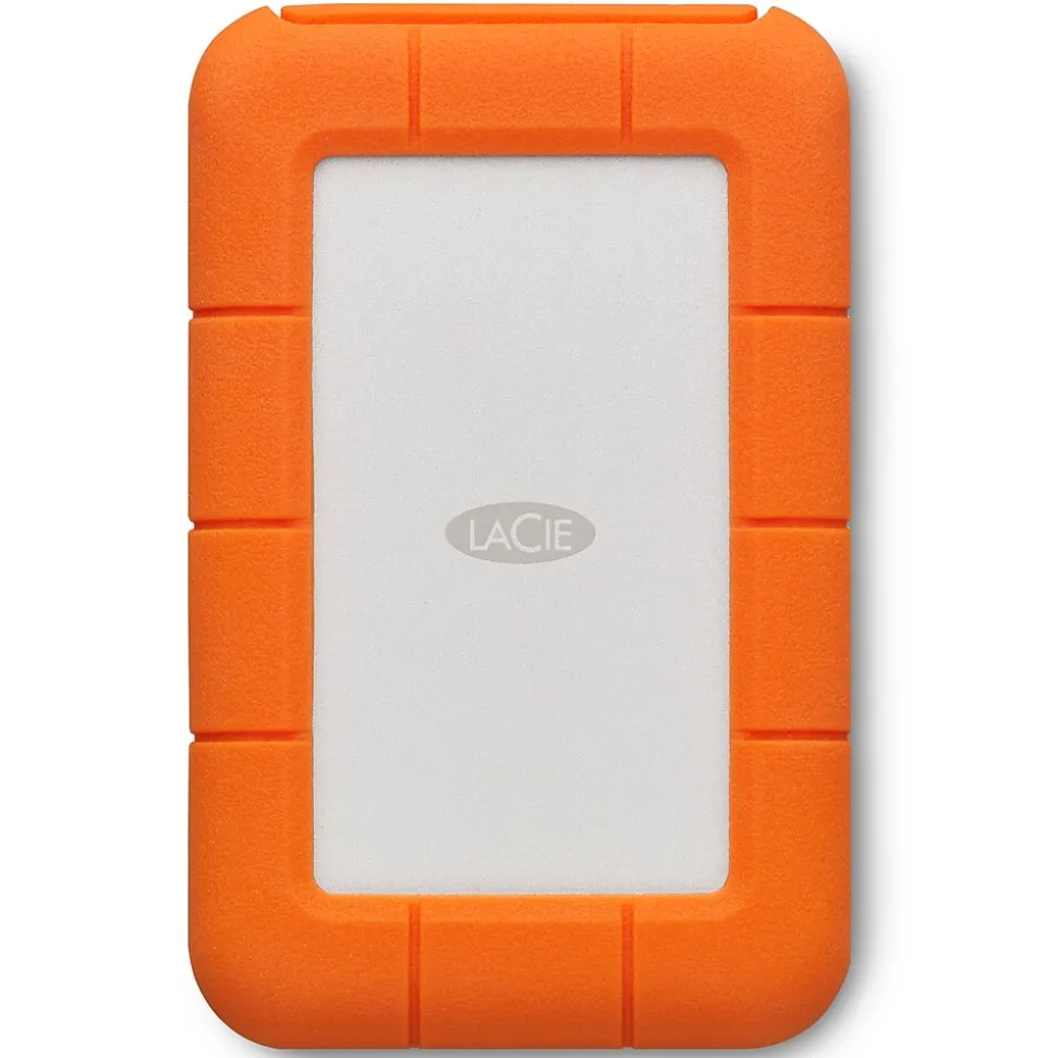 Rugged Secure 2TB External Hard Drive Portable USB-C USB 3.0 Shock Resistant Encryption Mac PC, Orange (STFR2000403) | LaCie Sale