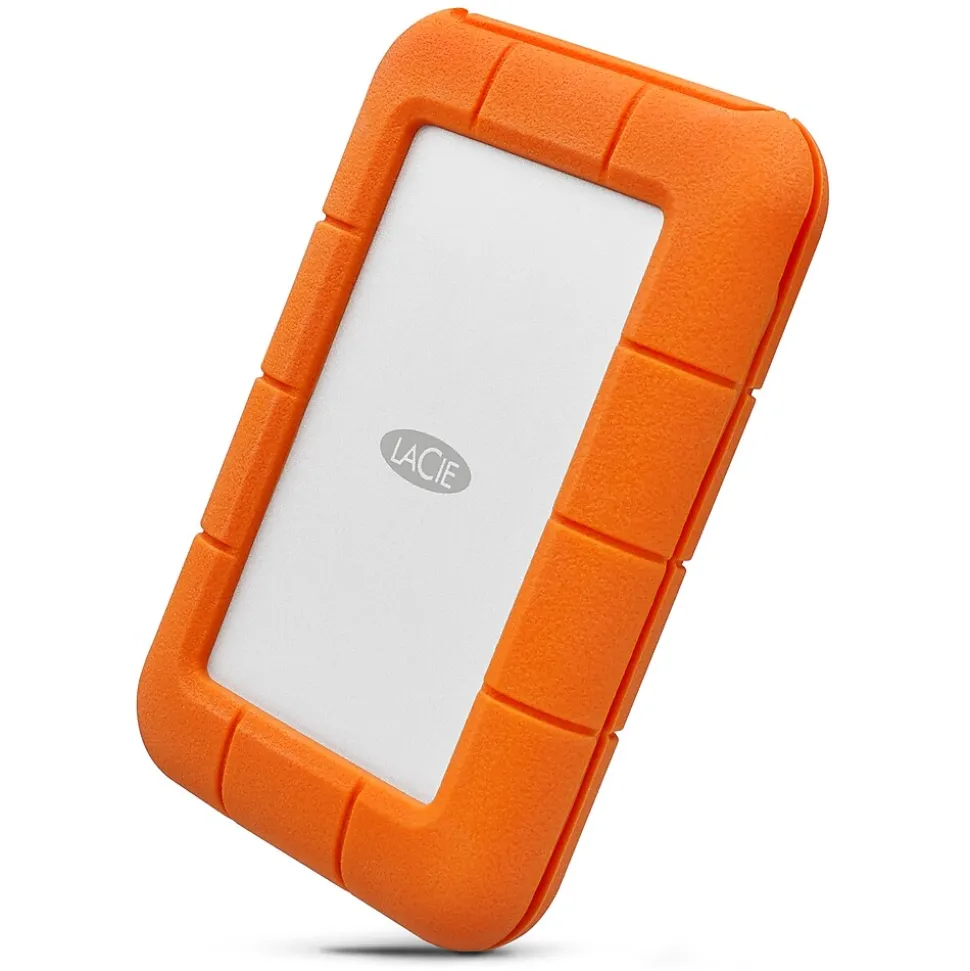 Rugged Secure 2TB External Hard Drive Portable USB-C USB 3.0 Shock Resistant Encryption Mac PC, Orange (STFR2000403) | LaCie Sale