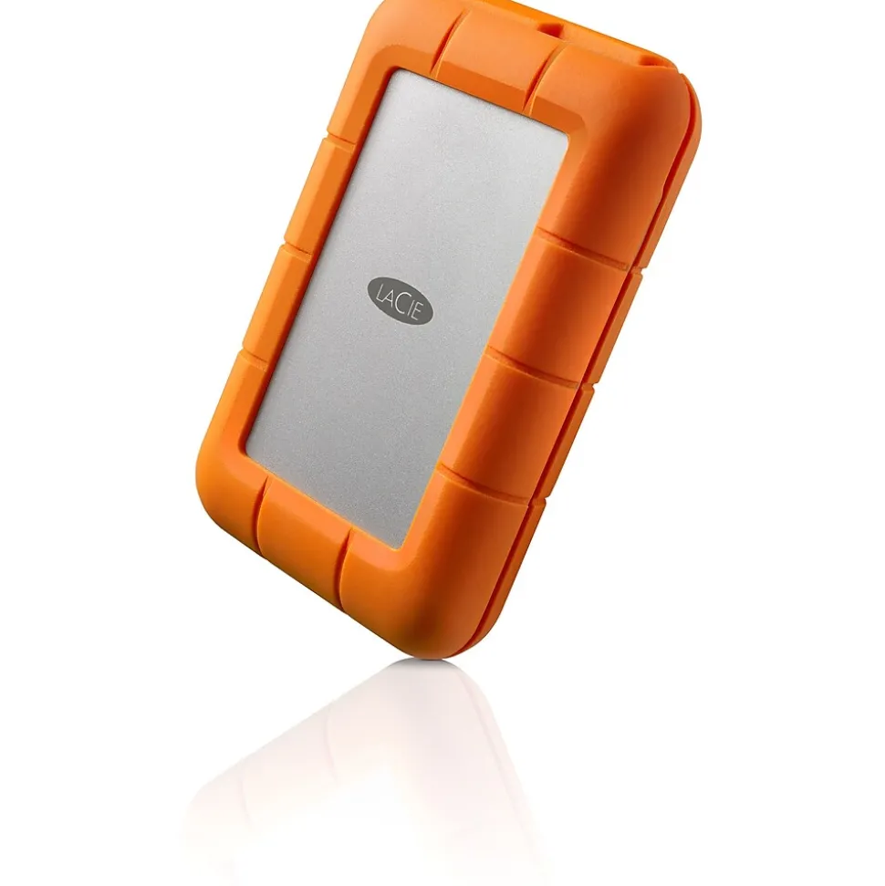 Rugged 1TB USB 3.0 External Hard Drive, Orange (STFR1000800) | LaCie New