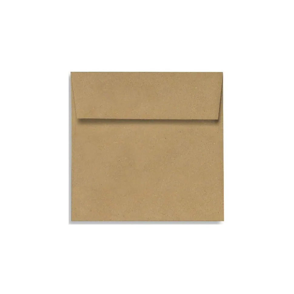 70 lb 4" x 4" Peel & Press Square Envelopes, Grocery Bag Brown, 50/Pack | LUX Cheap