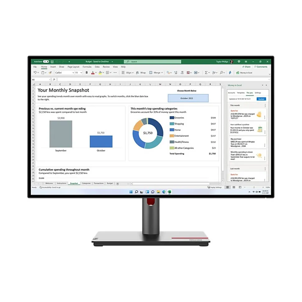 ThinkVision P27h-30 27" WLED Monitor, Black (63A1ZAR1US) | Lenovo Cheap