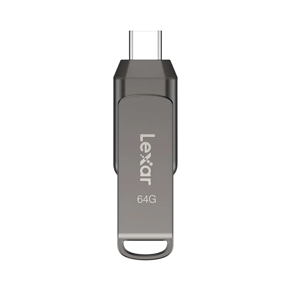 JumpDrive D400 Dual 64GB USB 3.1 Flash Drive, Titanium (LJDD400-64G-BNU) | Lexar Outlet