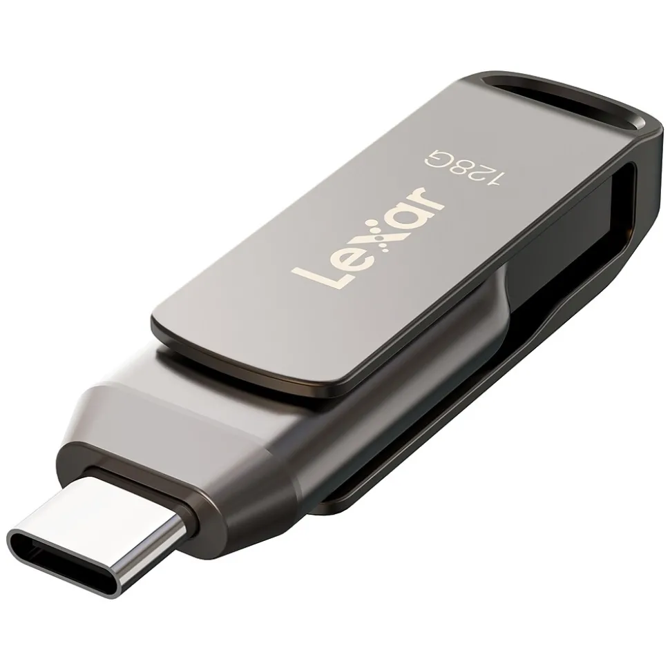 JumpDrive D400 Dual 128GB USB 3.1 Flash Drive, Titanium (LJDD400-128GBNU) | Lexar Outlet