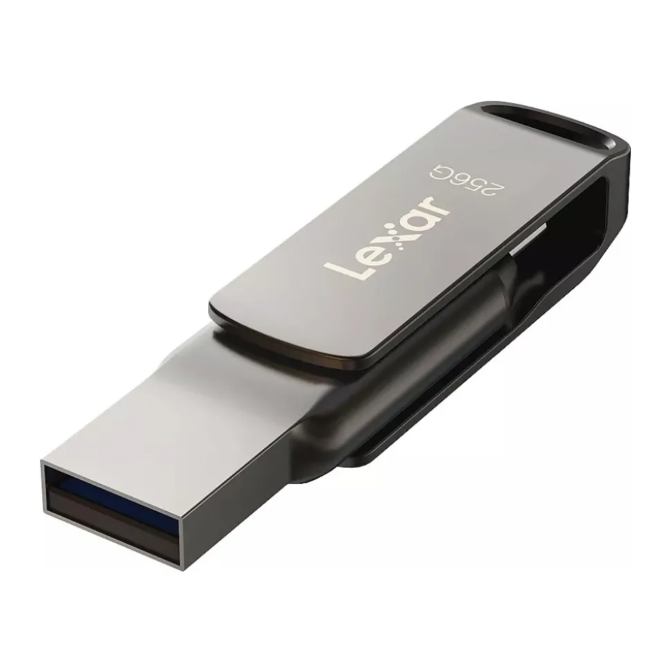 JumpDrive D400 Dual 256GB USB 3.1 Type-C Flash Drive, Gray (LJDD400256G-BNQNU) | Lexar New