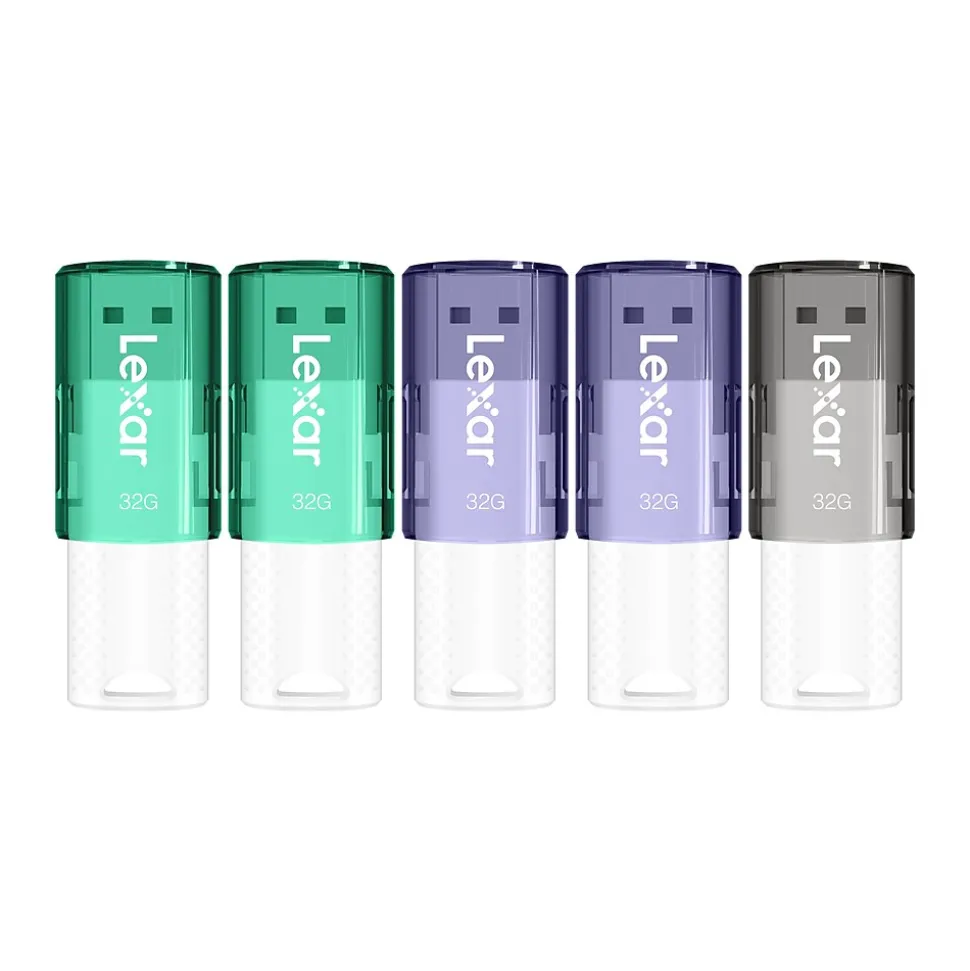 JumpDrive 32GB USB 2.0 Flash Drive, Assorted Colors, 5/Pack (LJDS6032GB5) | Lexar Best