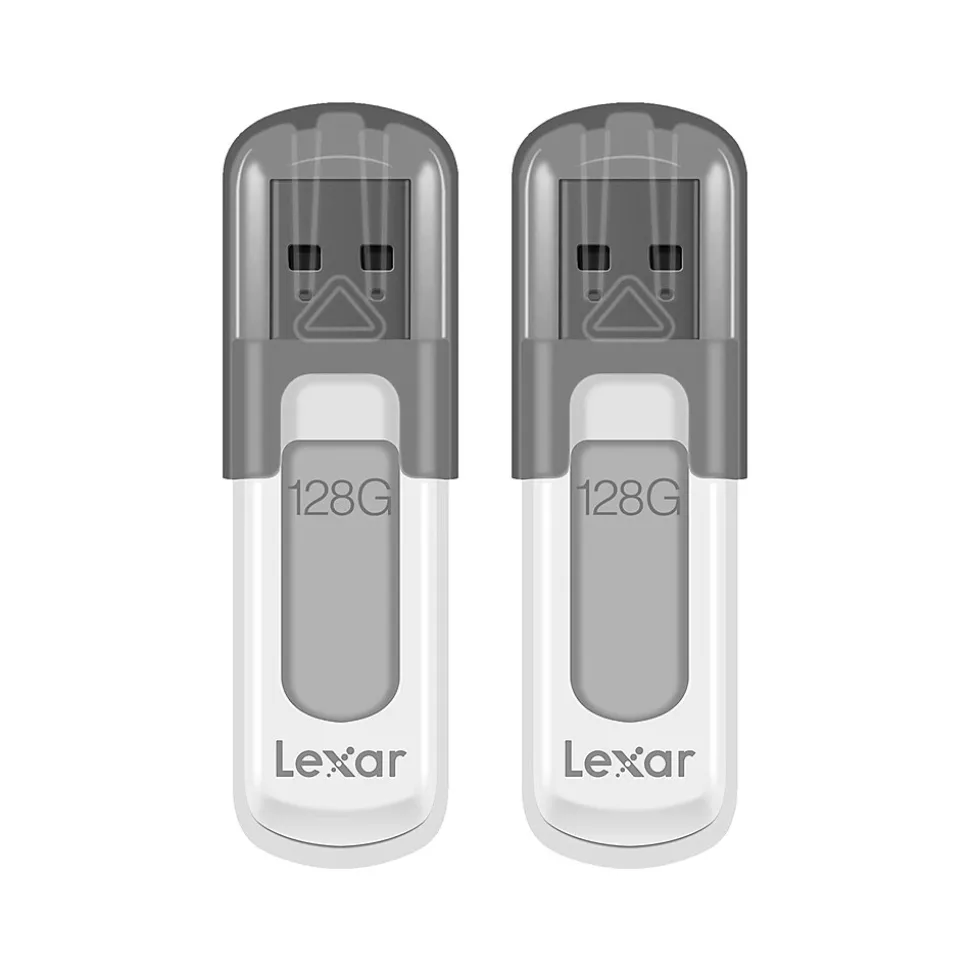 JumpDrive V100 128GB USB 3.0 Flash Drive, Gray, 2/Pack (LJDV100128G-B2HNU) | Lexar Outlet