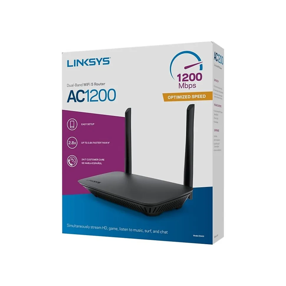 AC1200 Dual Band Router, Black (E5400) | Linksys Discount