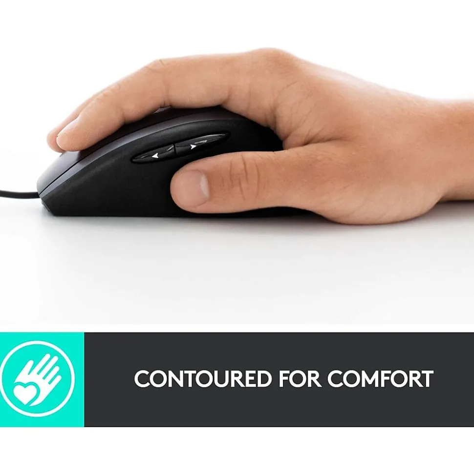 Advanced Ergonomic Ambidextrous Optical USB Mouse, Black (910-007476) | Logitech Shop