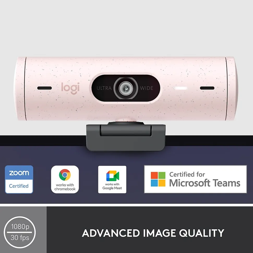 Brio 500 HD Webcam, 4 Megapixels, Rose (960-001432) | Logitech Store