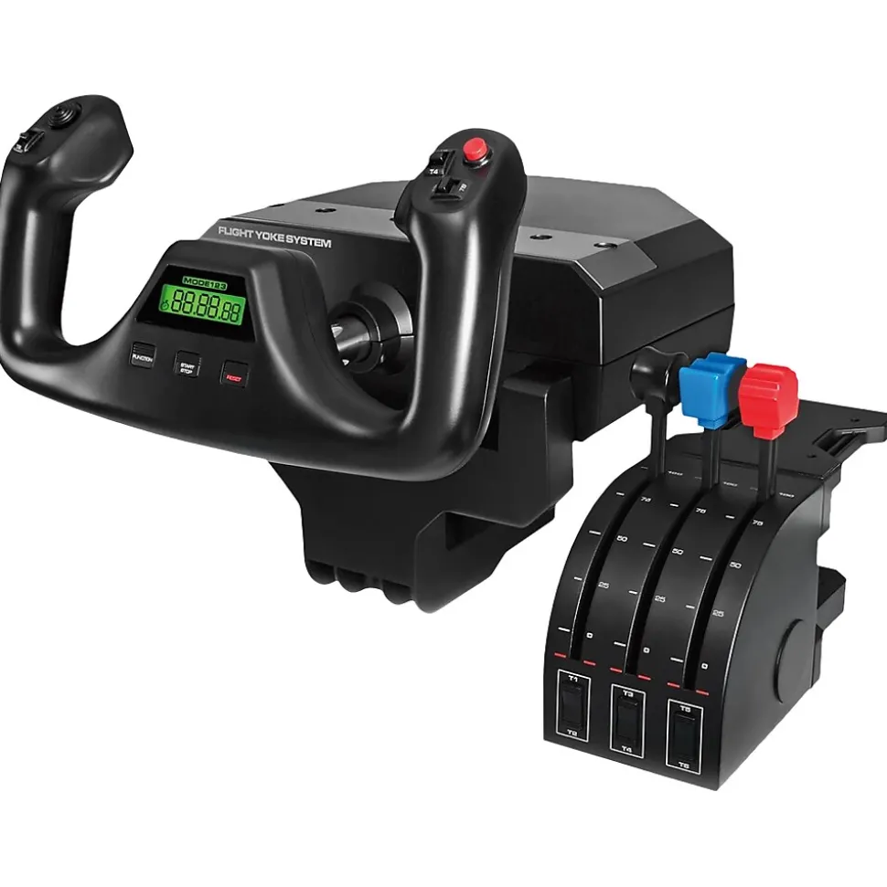 G 945-000023 Flight Yoke System with Simulation Yoke and Throttle Quadrant, Black | Logitech Flash Sale
