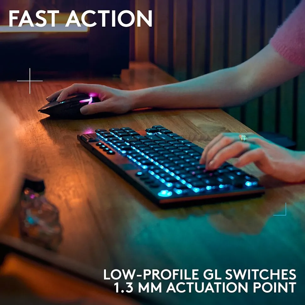 G Series G915 X LIGHTSPEED TKL Wireless Tactile Gaming Keyboard, Black (920-012715) | Logitech Fashion