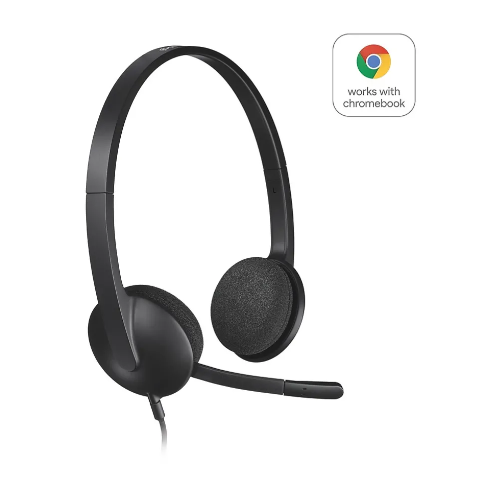 H340 Computer Headset, Over-the-Head, Black (981-000507) | Logitech Fashion