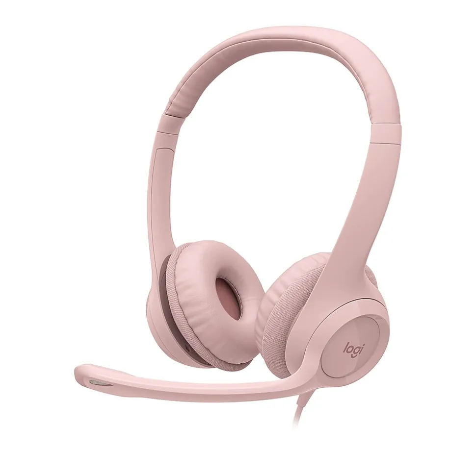 H390 Wired Headset For PC/Laptop, Rose Noise Canceling Stereo Computer Headset, USB-A (981-001280) | Logitech Sale