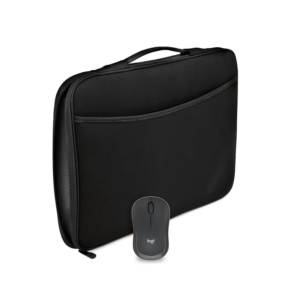 M240 Silent Wireless Ambidextrous Optical Mouse with 16" Sleeve, Graphite (910-007142) | Logitech Best Sale