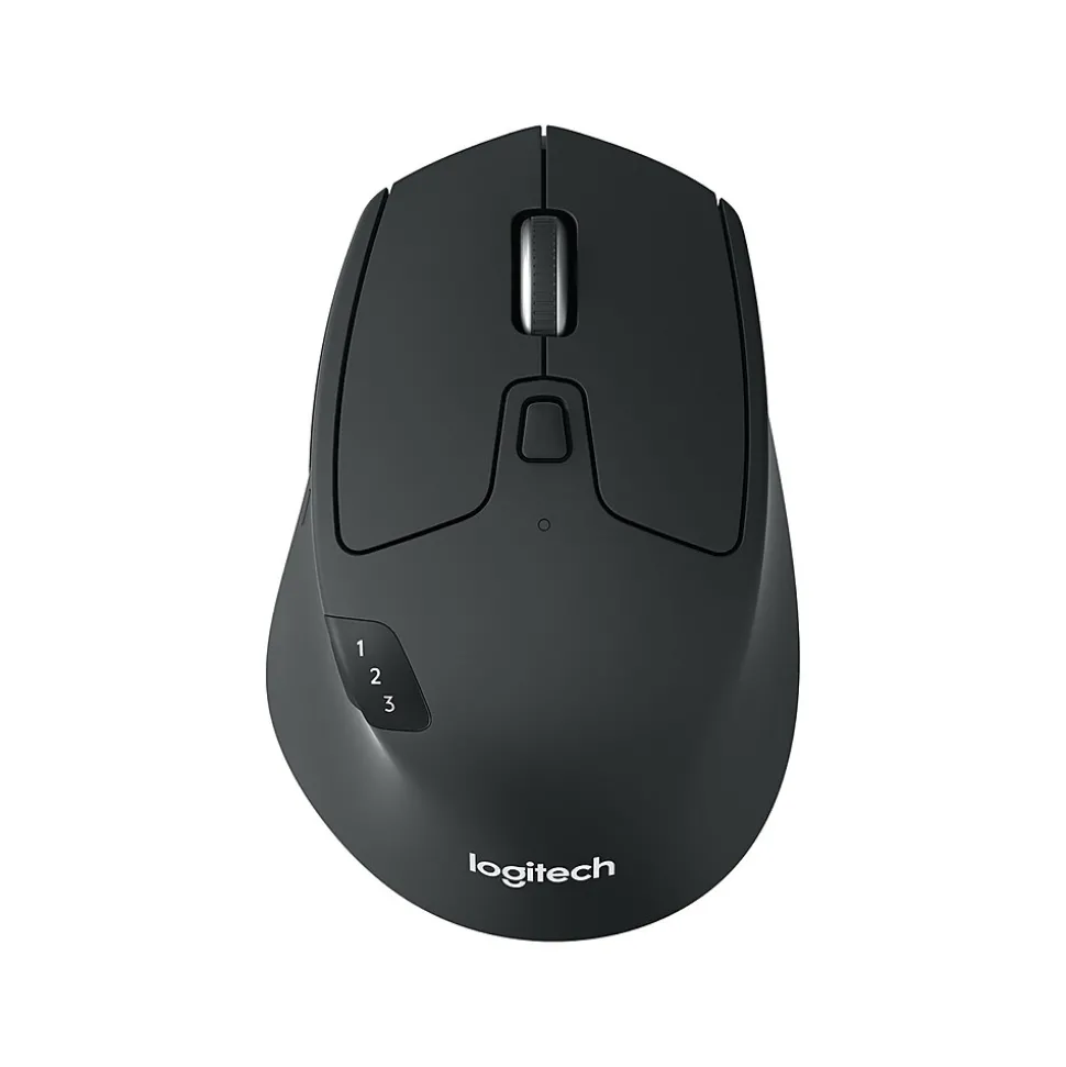 M720 TRIATHLON Wireless Ergonomic Optical Bluetooth & USB Mouse, Black (910-004790) | Logitech Cheap