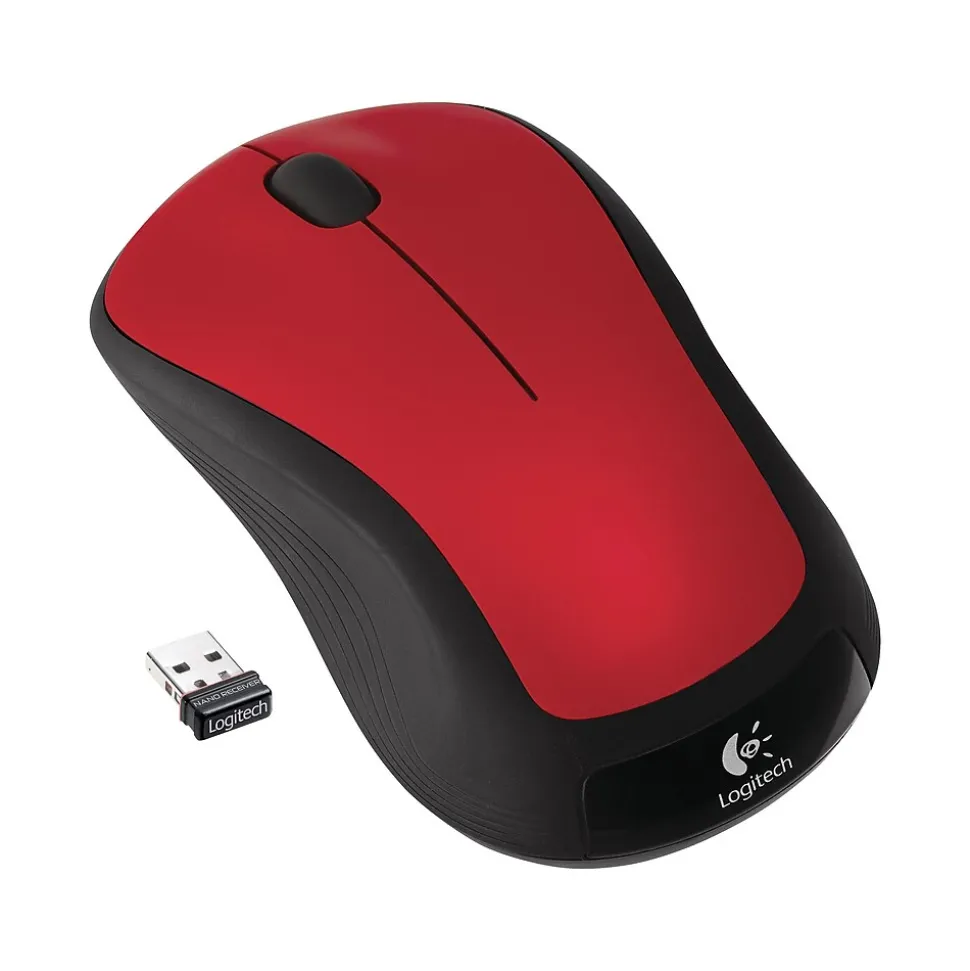 M310 Wireless Ambidextrous Optical Mouse, Flame Red Gloss (910-002486) | Logitech Fashion