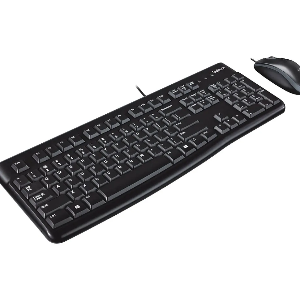 MK120 Optical Wired Keyboard and Mouse Combo, Black (920-002565) | Logitech Clearance