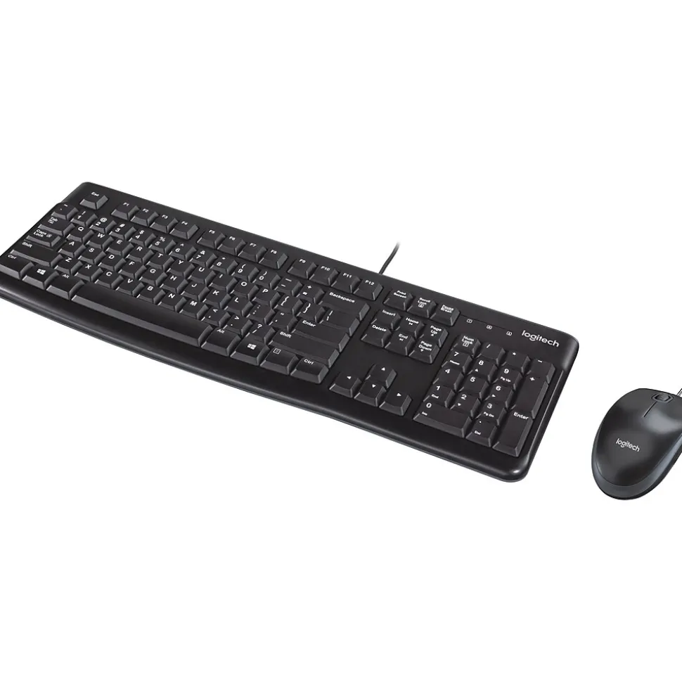 MK120 Optical Wired Keyboard and Mouse Combo, Black (920-002565) | Logitech Clearance