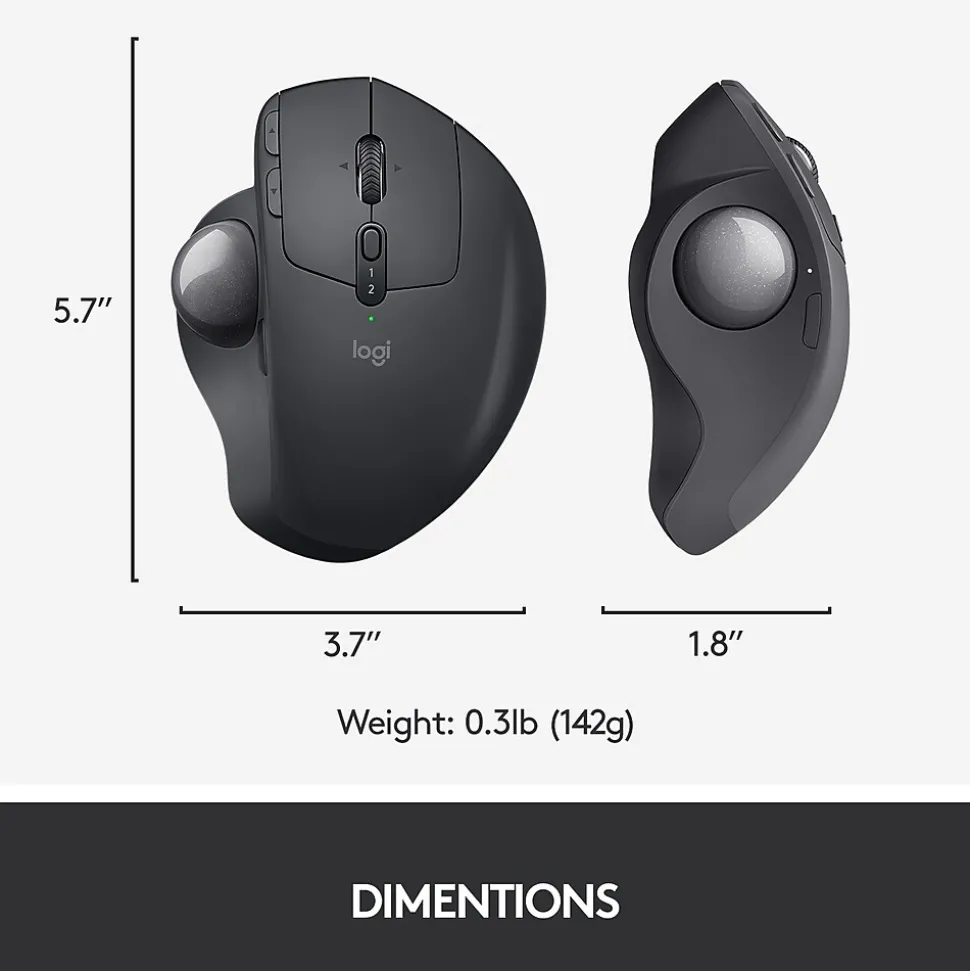 MX Ergo Plus Wireless Ergonomic Optical 2.4 GHz Mouse, Black (910-005178) | Logitech Fashion