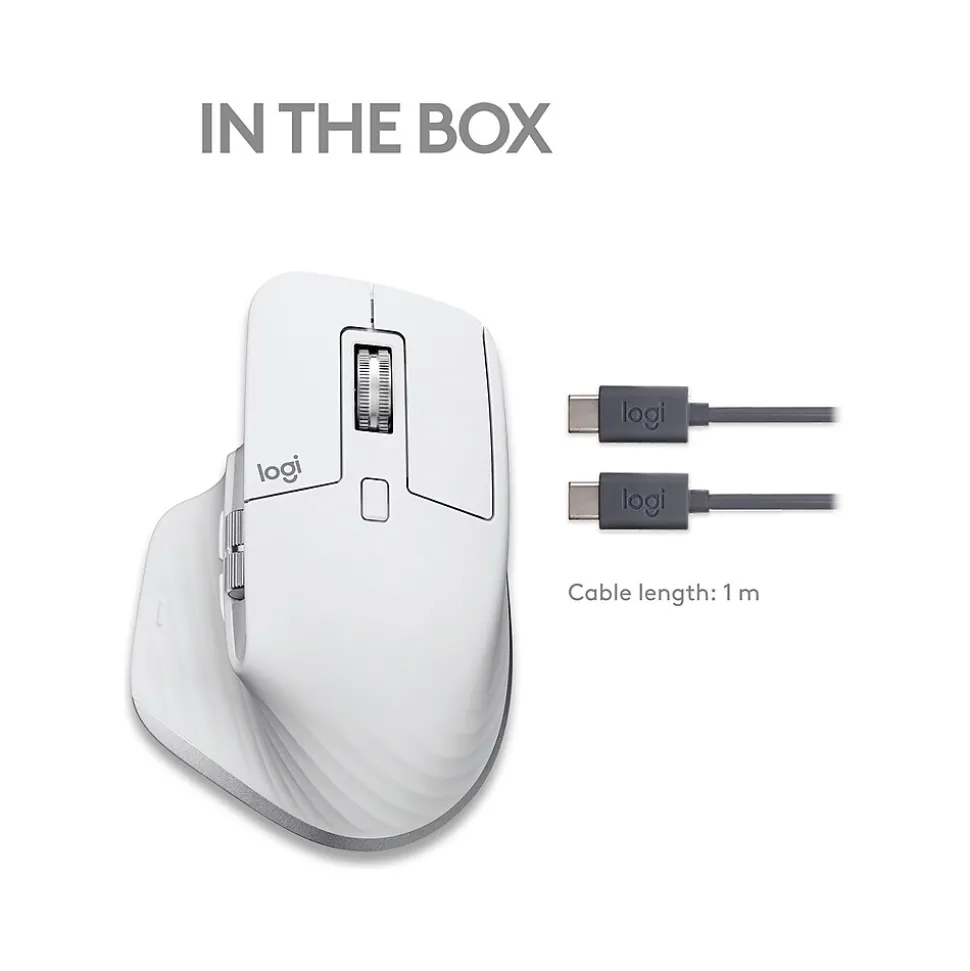 MX Master 3S for Mac Ergonomic Wireless Optical Bluetooth Mouse, Pale Gray (910006570) | Logitech Online