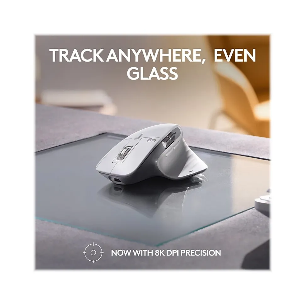 MX Master 3S for Mac Ergonomic Wireless Optical Bluetooth Mouse, Pale Gray (910006570) | Logitech Online