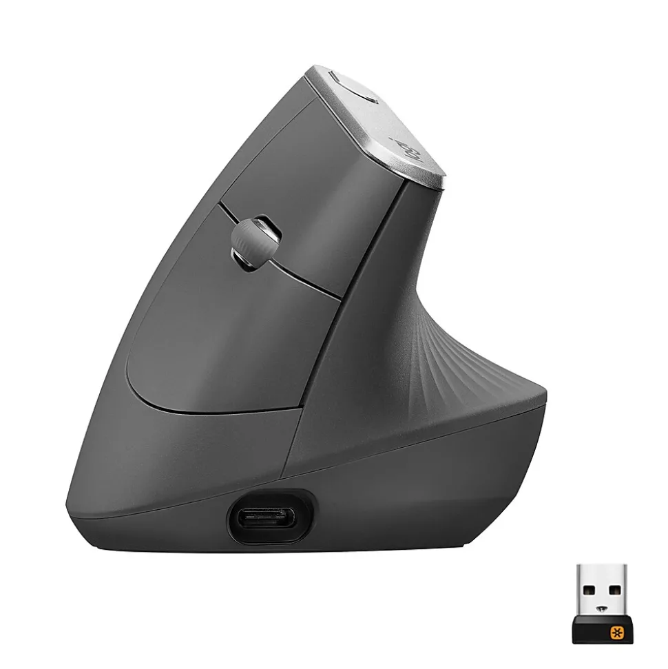 MX Vertical Wireless Ergonomic Vertical Ambidextrous Optical 2.4 GHz Mouse, Graphite (910-005447) | Logitech Fashion