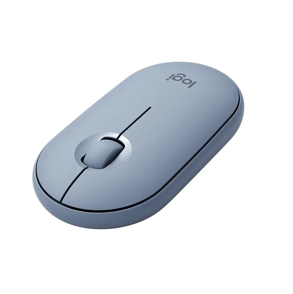 Pebble M350 Wireless Ambidextrous Optical Mouse, Blue Gray (910-005773) | Logitech Best Sale