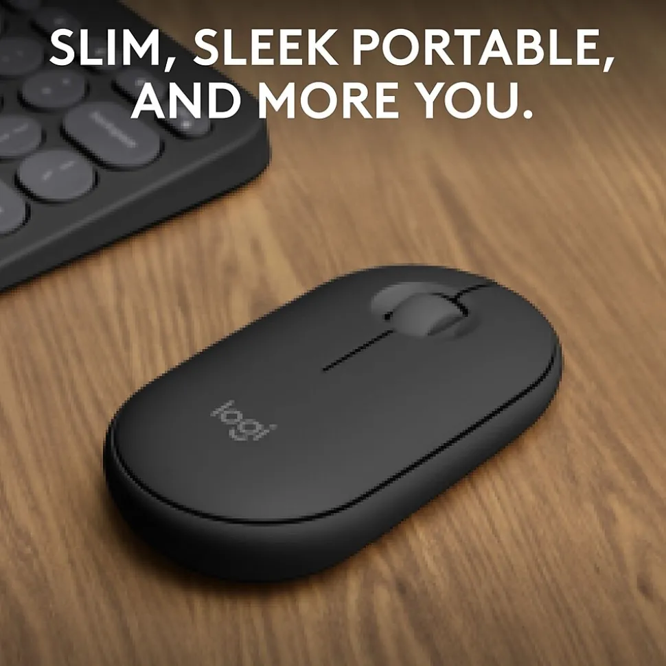 Pebble Mouse 2 M350s Wireless Ambidextrous Optical Mouse, (910-007024) | Logitech Best Sale