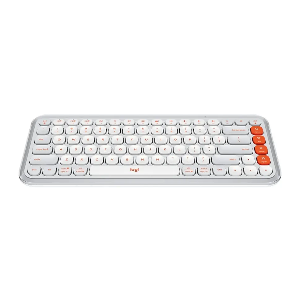 POP Icon Keys Wireless Keyboard, Off White/Orange (920-012935) | Logitech Discount