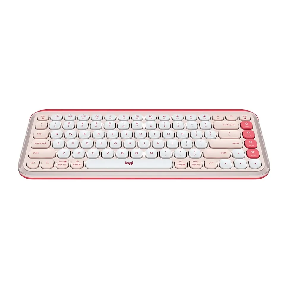 POP Icon Keys Wireless Keyboard, Rose/Off White (920-013049) | Logitech Sale