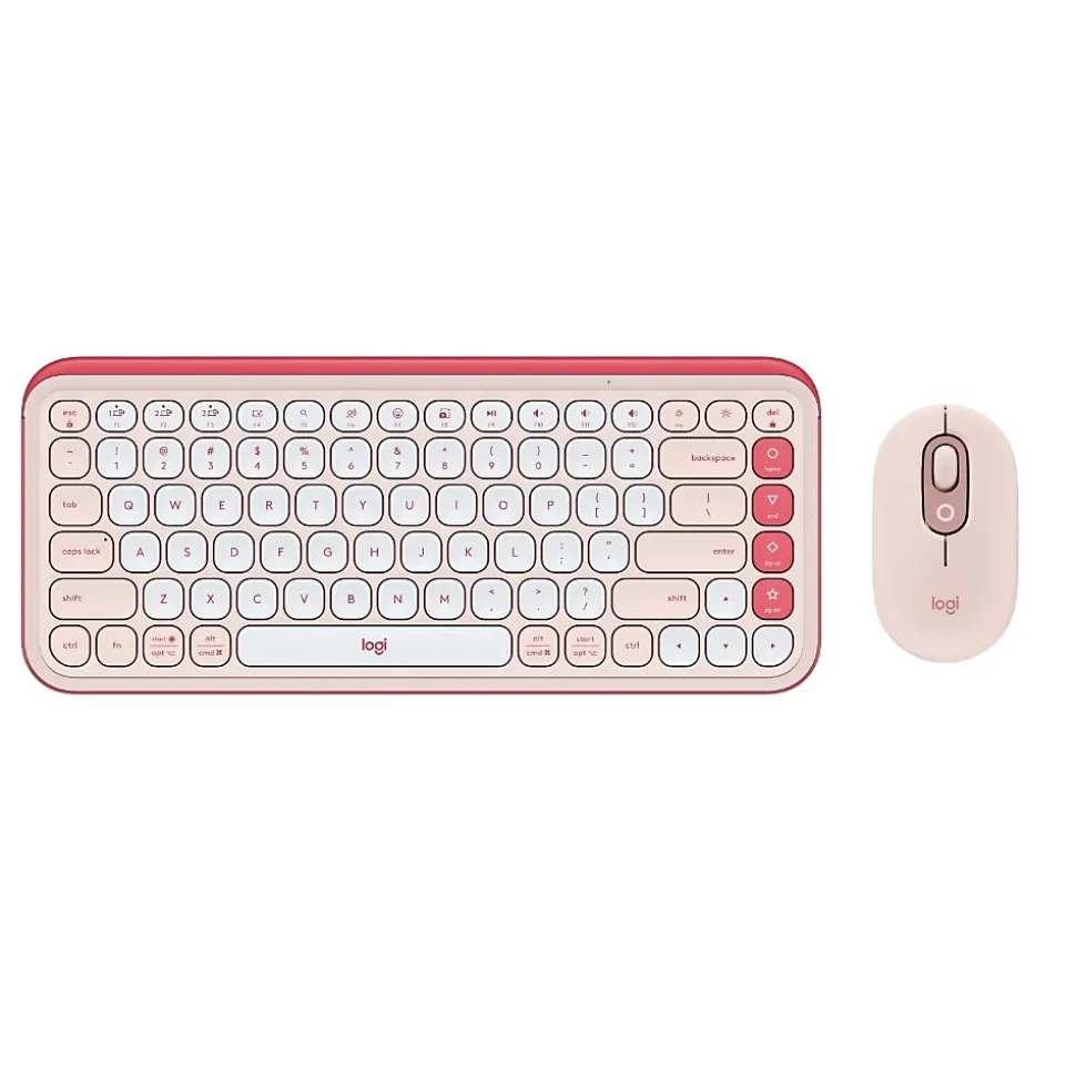 POP Icon Wireless Keyboard and Optical Mouse Combo, Rose and Off-White (920-013105) | Logitech Sale